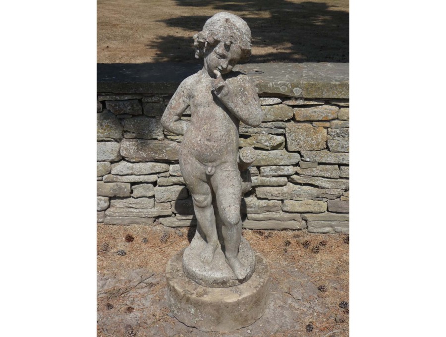 Weathered Garden Statue of Cupid