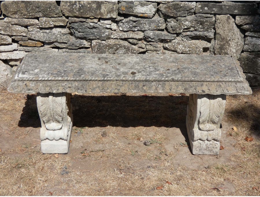 Weathered Composition Stone Bench