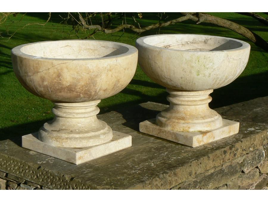 Pair Stone Urns