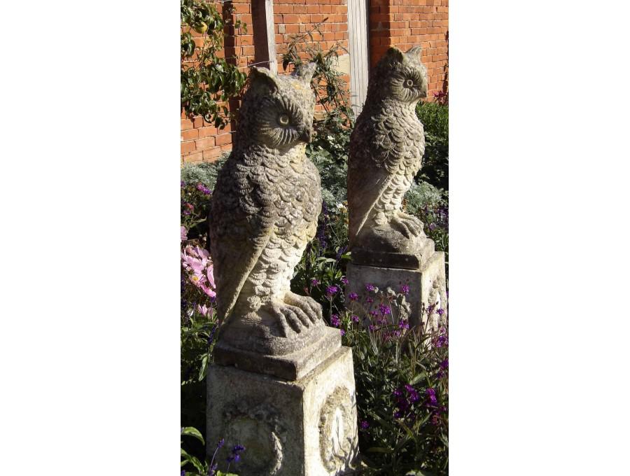 Pair Stone Owls