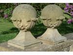 Pair Carved Stone Finials (Pair)