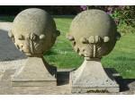 Pair Carved Stone Finials (Pair)